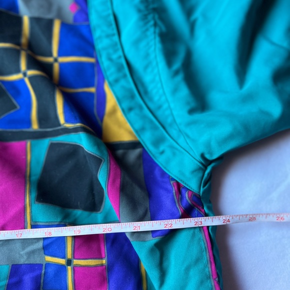 L Casual Isle Track Suit Nylon Aztec Motif Purple Teal Large Lined Vintage Retro - Picture 4 of 15